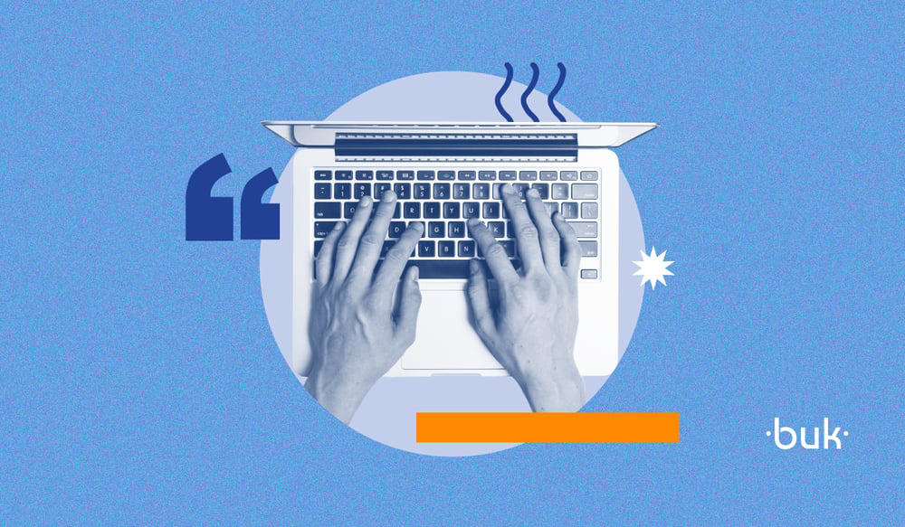 Imagen que muestra a unas manos en el teclado de un notebook, en alusión a cómo redactar contratos laborales según la DT en Chile