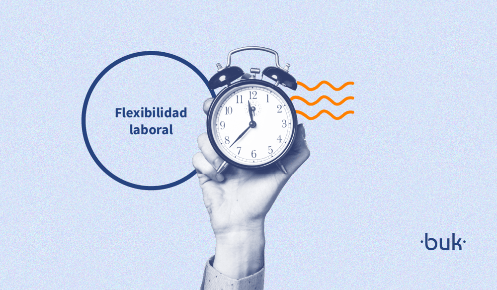 Imagen sobre flexibilidad laboral, muestra una mano con un reloj despertador sonando