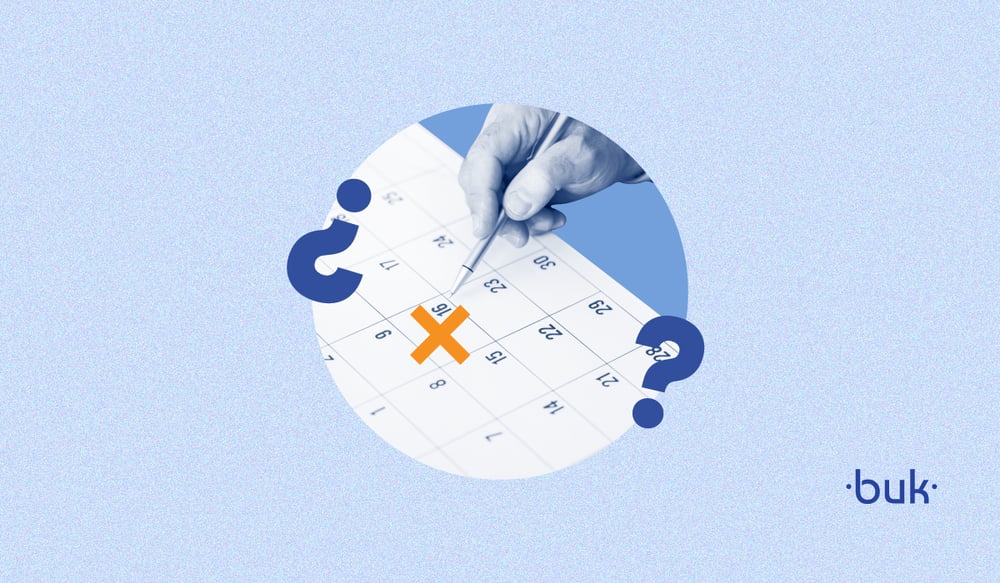 Ilustración muestra una persona marcando una fecha en el calendario, alusivo a los días que se puede retrasar el pago de remuneraciones de tus colaboradores
