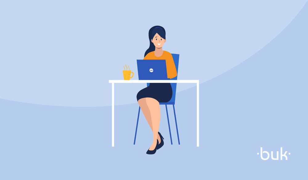 Ilustración que muestra a una mujer frente a un computador analizando técnicas de empowerment