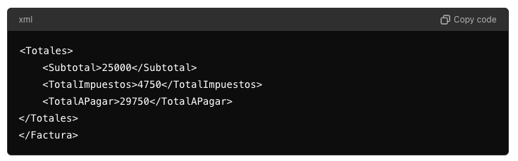 Total XML de una factura