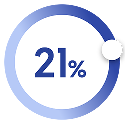 Imagen de círculo que muestra un 21%