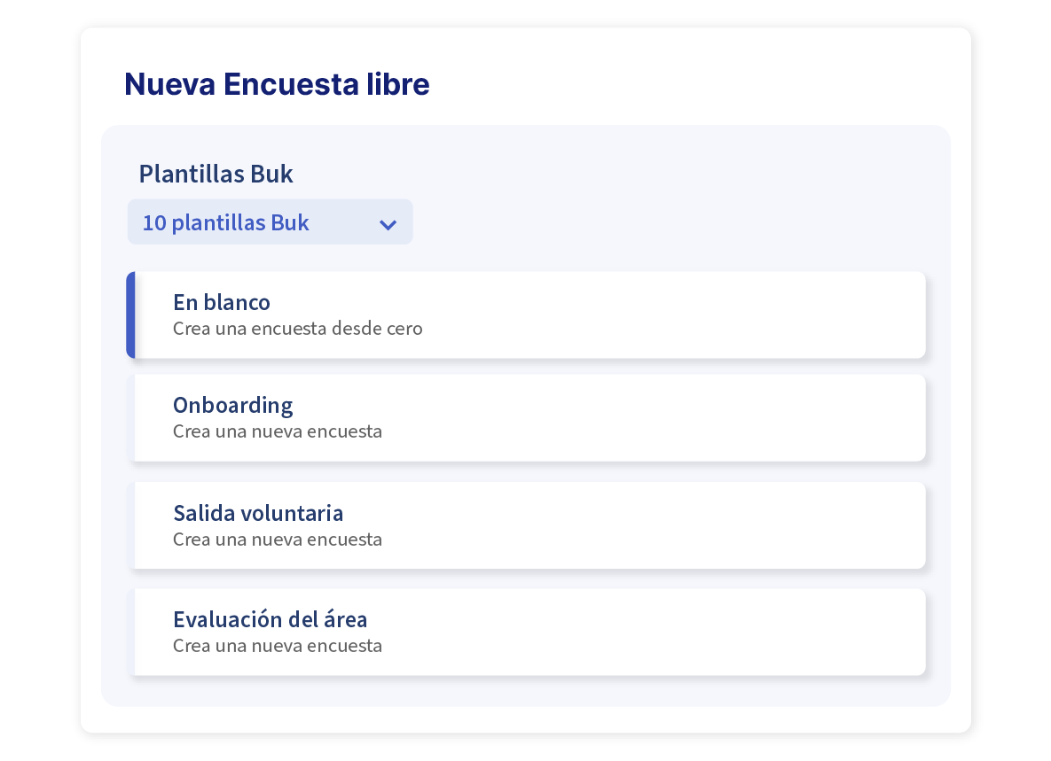 Plantillas de Buk para encuestas efectivas en Perú.