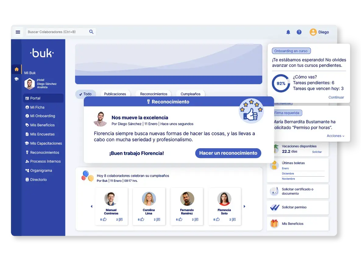 Comunicación y reconocimiento de empleados en Buk Perú.