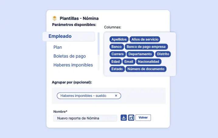 Vista del panel de reportería.